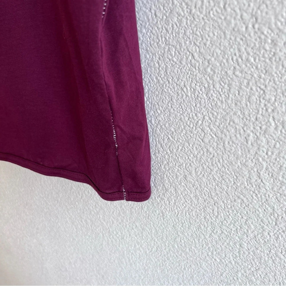 M.Singer Mens Long Sleeve Cotton Burgundy Tee - Picture 8 of 11